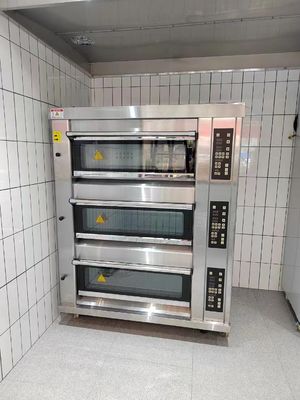 Модульная 6 печь палубы газа пекарни подноса 40x60 с камнем пара